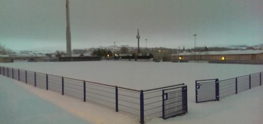 Snow covered Glossop North End, Surrey Street