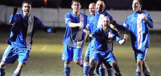 Glossop North End Celebrate Victory Over 1874 Northwich