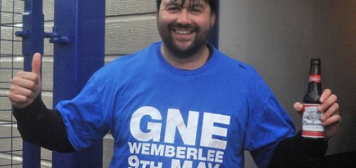 Lee 'Diego' Donafee Celebrates Reaching The FA Vase Final with Glossop North End